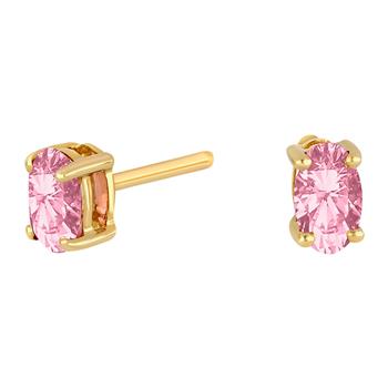 Siersbøl's 14kt. guldørestikker m/pink topas