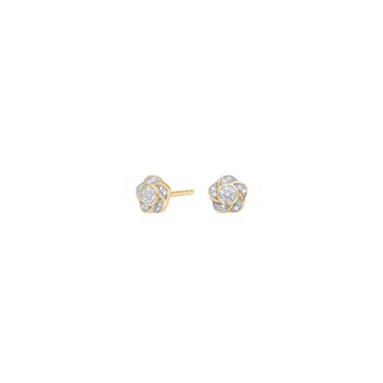 Siersbøl's 14 kt. guld ørestikker blomst m/diamant 0,06ct W/SI