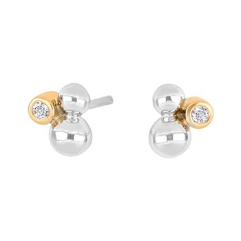 Siersbøl's Sølv rhodineret ørestik m. 0.04ct W/SI+14kt