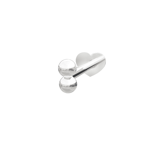 Nordahl\'s Rhd. sølv Labret-piercing 2*2mm kugler PIERCE52 1s