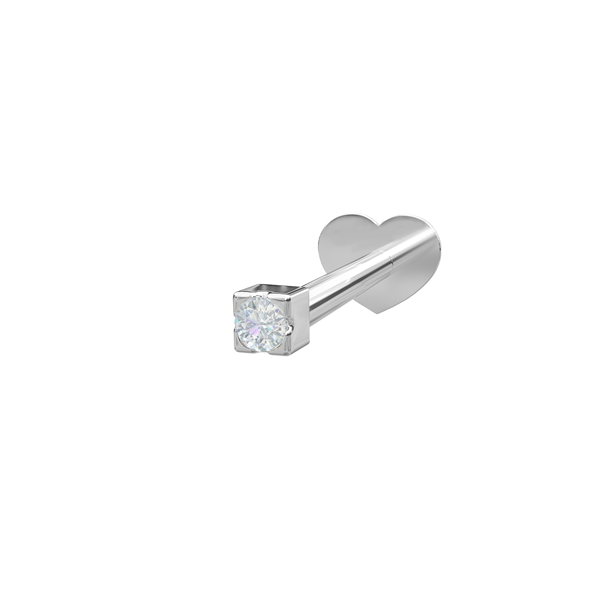 Nordahl\'s Rhd. sølv Labret-piercing 1 CZ 1,5mm Grab PIERCE52