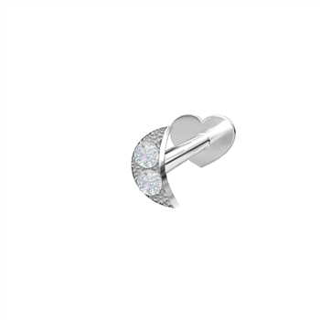 Nordahl's Rhd. sølv Labret måne m/ CZ 3,5mm PIERCE52 1stk