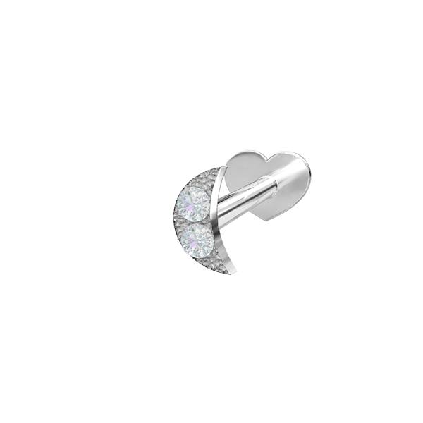 Nordahl\'s Rhd. sølv Labret måne m/ CZ 3,5mm PIERCE52 1stk
