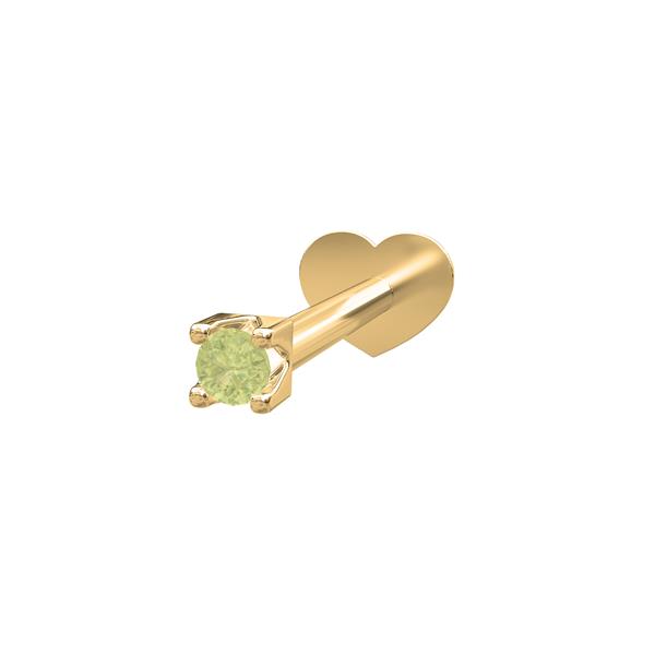 Nordahl\'s 14kt. Labret-piercing peridot PIERCE52 1stk