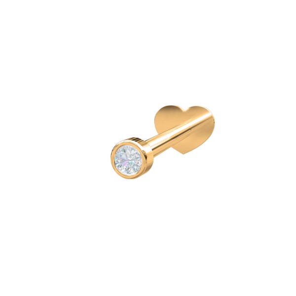 Nordahl\'s 14kt. Labret 1 dia 0,03ct 2mm Rør PIERCE52 1stk