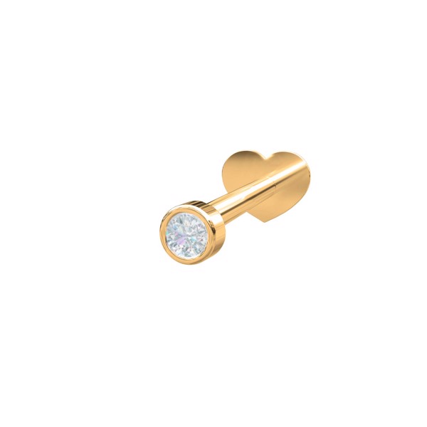 Nordahl\'s 14kt. Labret 1 dia 0,06ct 2,5mm Rør PIERCE52 1stk