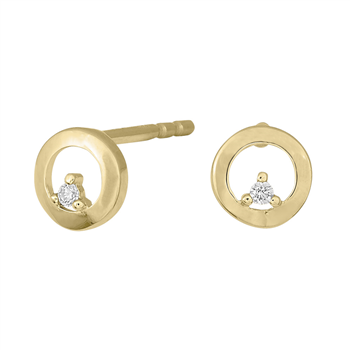 Siersbøl's 14kt. cirkel ørestik m/ 0,02 ct w/si