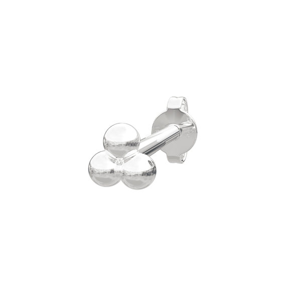 Nordahl\'s Rhod. sølvørestik m/3 kugler PIERCE52 1 stk.