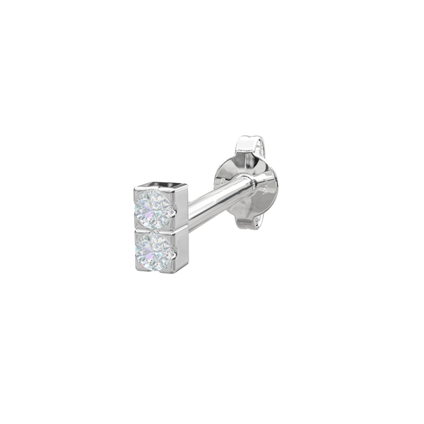 Nordahl\'s Rhod. sølvørestik m/2 cz PIERCE52 1 stk.