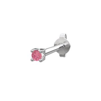 Nordahl's Rhod. sølvørestik m/pink topaz farve cz PIERCE52 1