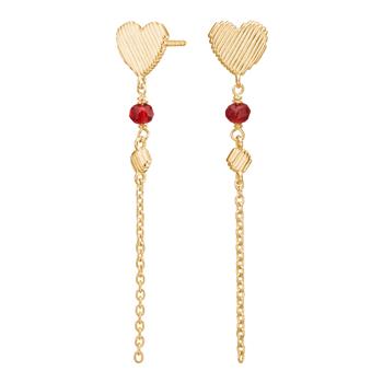 Nordahl's Forgyldt sølv ørehængere hjerte BRODERIE52