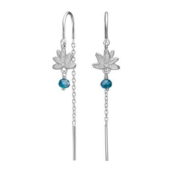 Nordahl's Rhd. sølv ørehængere blå blomst BRODERIE52