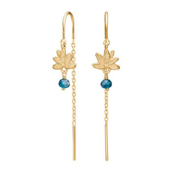 Nordahl's Forgyldt sølv ørehængere blå blomst BRODERIE52