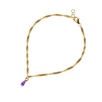 San - Links of Joy's 18kt armbånd med Facetteret Ametyst 16+1cm