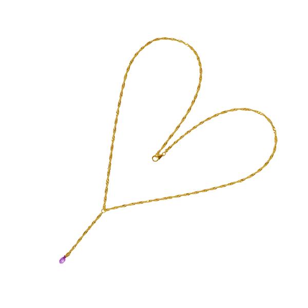 San - Links of Joy\'s 18kt halskæde med Facetteret Ametyst 45cm