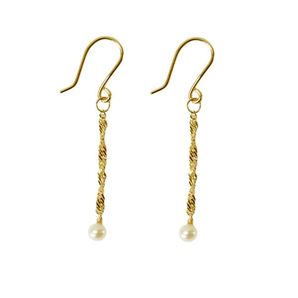San - Links of Joy\'s 18kt øreringe med Ferskvandsperle Pr.par