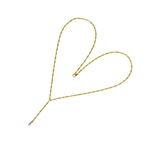 San - Links of Joy\'s 18kt halskæde med Facetteret Topas 50cm