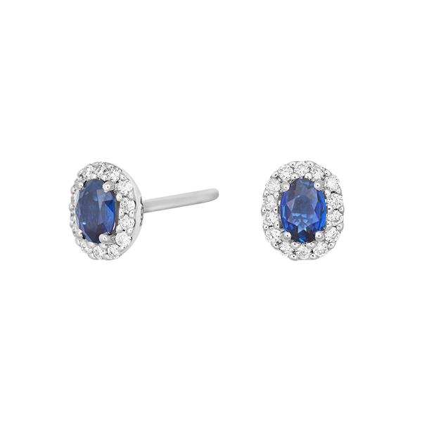 Siersbøl\'s 14kt. hvidguldsørestikker m/safir dia 0.09ct W/SI