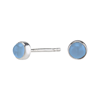 Nordahl's Rhd. sølv ørestikker SWEETS52 chalcedon 4,5mm