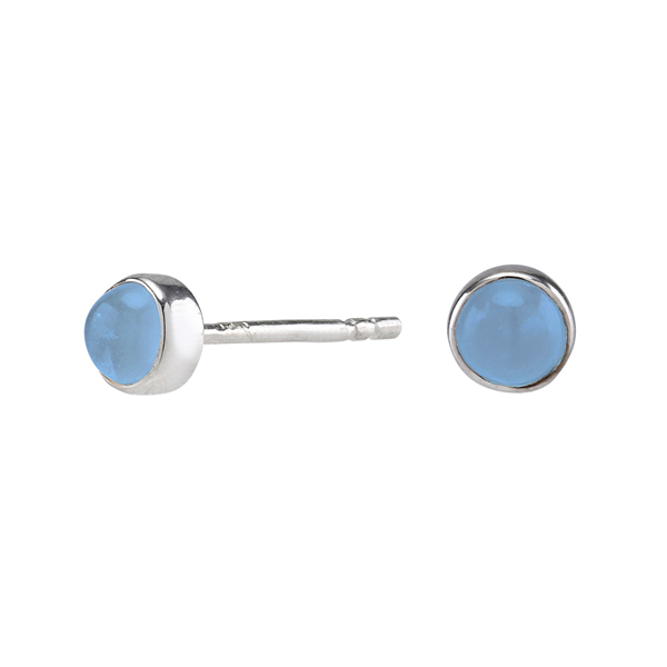 Nordahl\'s Rhd. sølv ørestikker SWEETS52 chalcedon 4,5mm