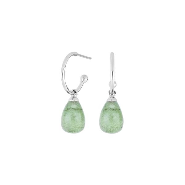 Nordahl\'s Rhd. sølv creoler SWEETS52 green avent