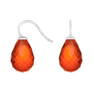 Heinzendorff's Rhod. sølvøreh. m/glas facetteret farve68