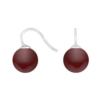 Heinzendorff's Rhod. sølvøreh. m/bøhmisk kvartsglas kugle 12mm