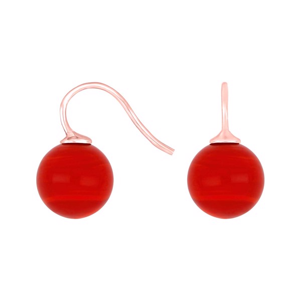 Heinzendorff\'s Rosaforg. sølvøreh. m/bøhmisk kvartsglas kugle 12mm