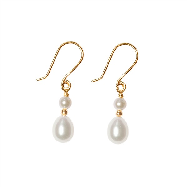 San - Links of Joy\'s 18kt øreringe med ferskvandsperler Pr.par