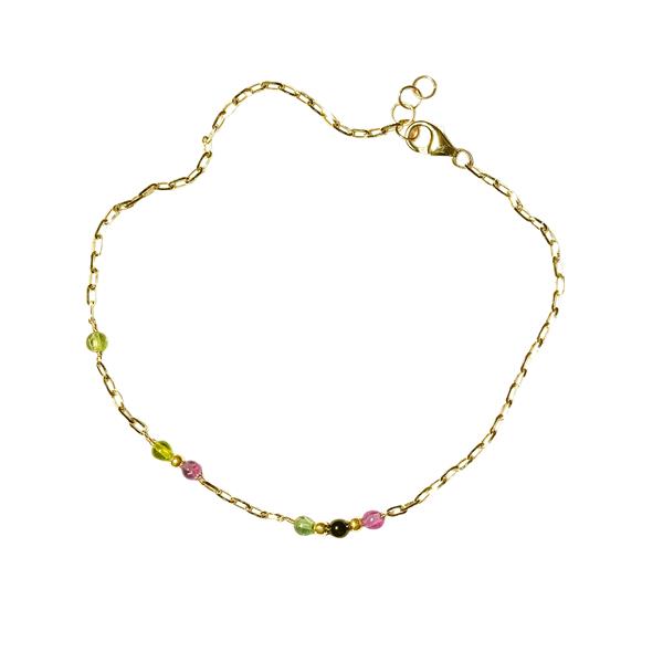 San - Links of Joy\'s 18kt armbånd & halskæde med turmalin 16+1cm