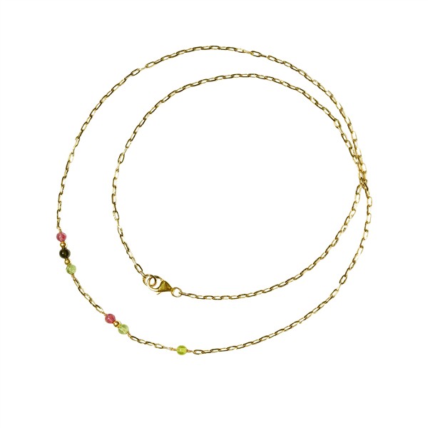 San - Links of Joy\'s 18kt armbånd & halskæde med turmalin 45cm