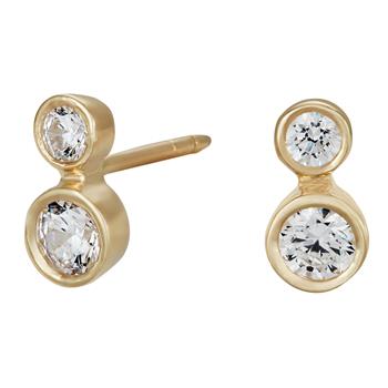 Siersbøl's 14kt. guldørestikker m/cz i rørfatning