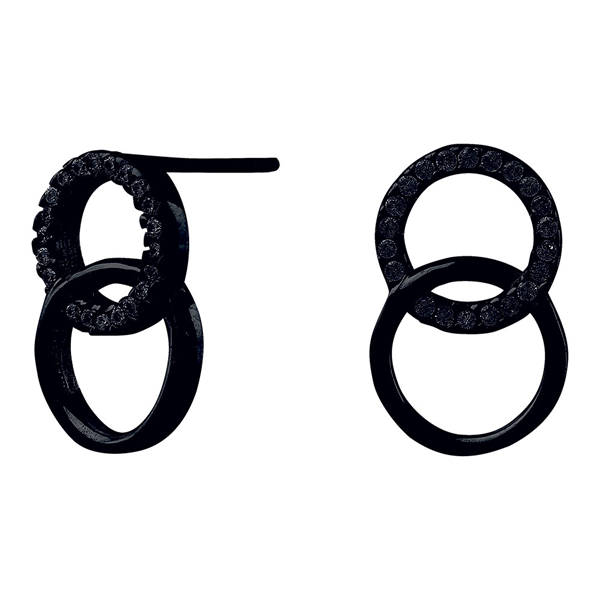 Joanli Nor\'s Sort rhd. sølv ørering ANNANOR