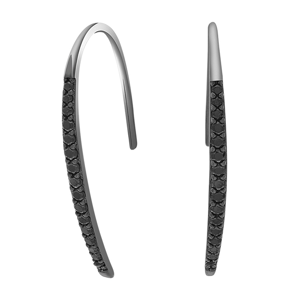 Joanli Nor\'s Sort rhd. sølv ørebøjle ADINANOR 30mm