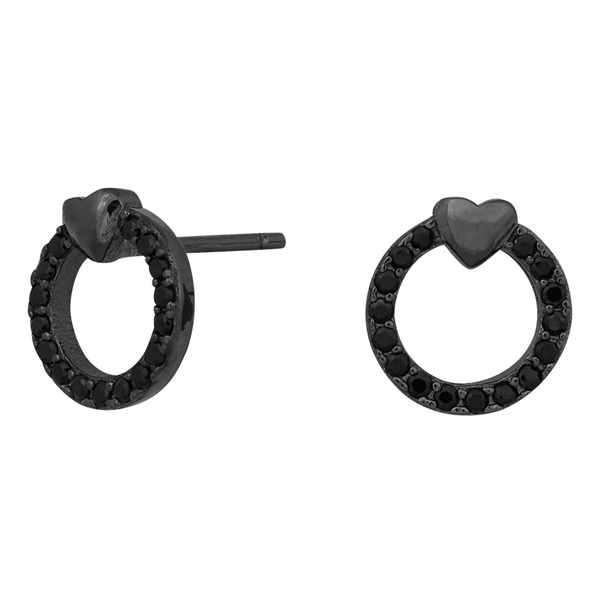 Joanli Nor\'s Sort rhd. sølv ørering BRINANOR 8mm