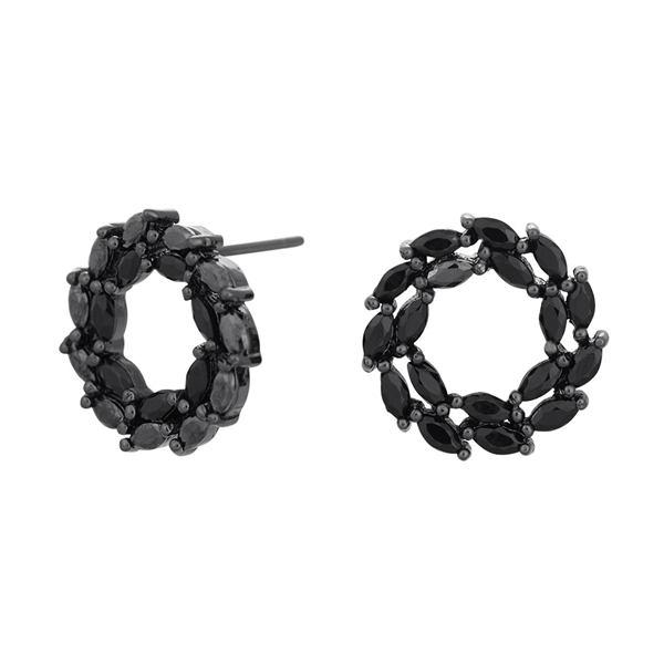 Joanli Nor\'s Sort rhd. sølv øreringe BIBBINOR 13mm
