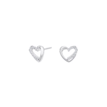 Siersbøl's Rhodineret  sølv øreringe hjerte 8mm 