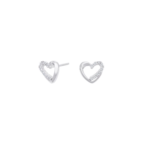 Siersbøl\'s Rhodineret  sølv øreringe hjerte 8mm 