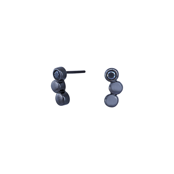 Joanli Nor\'s Sort rhd. Sølv øreringe FLIKANOR 11mm