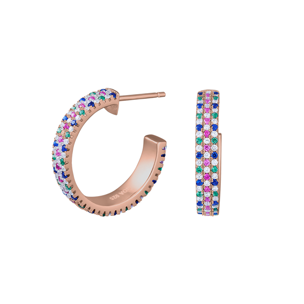 Joanli Nor\'s Rosaforgyldt sølv øreringe FREYANOR 21mm