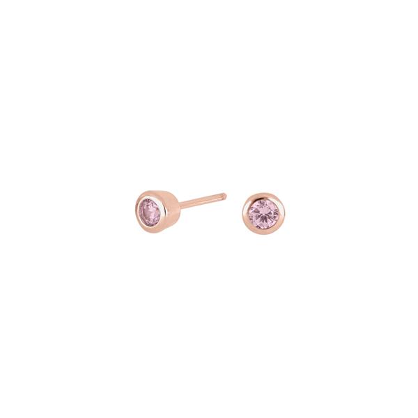Joanli Nor\'s Rosaforgyldt sølv ørestikker lyserød 3mm HILDANOR