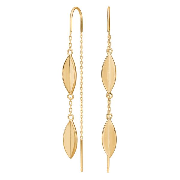 Nordahl\'s Forgyldt sølv ørehængere LEAVES52