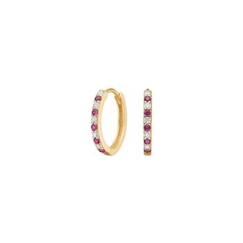 Siersbøl's 14kt. guldcreoler m/synt. rubin og cz