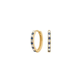 Siersbøl's 14kt. guldcreoler m/synt. safir og cz