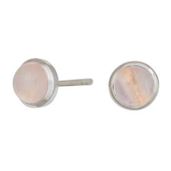 Nordahl's Rhd. sølv ørestikker SWEETS52 rosa quartz 7mm 
