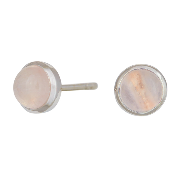Nordahl\'s Rhd. sølv ørestikker SWEETS52 rosa quartz 7mm 
