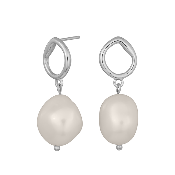 Nordahl\'s Rhd. sølv ørehænger  BAROQUE52 ferskv. 20mm 