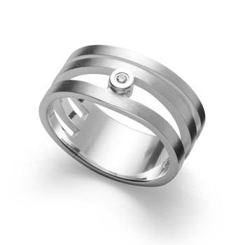 Bastian Inverun's 925/- Ring mat, brillant 0,02ct W-SI
