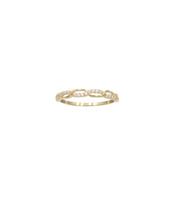 L&G's Ring 8 karat guld bølger med zirkonia
