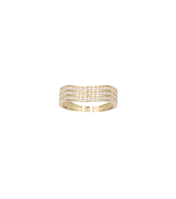 L&G\'s Ring 8 karat guld wave zirkonia